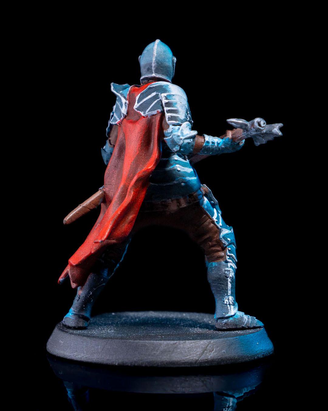 Ravenhold Knight Miniature Unpainted | 3D Printed Fantasy Armoured Warrior | DnD Hero Figure | Resin & PLA Paintable Miniature UK