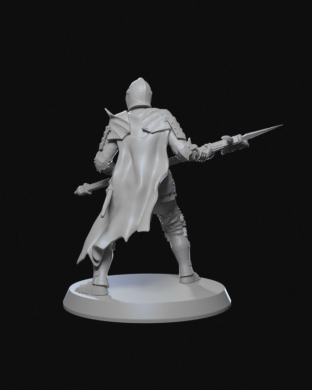 Ravenhold Knight Miniature Unpainted | 3D Printed Fantasy Armoured Warrior statue | DnD Hero Figure | Resin & PLA Paintable Miniature UK