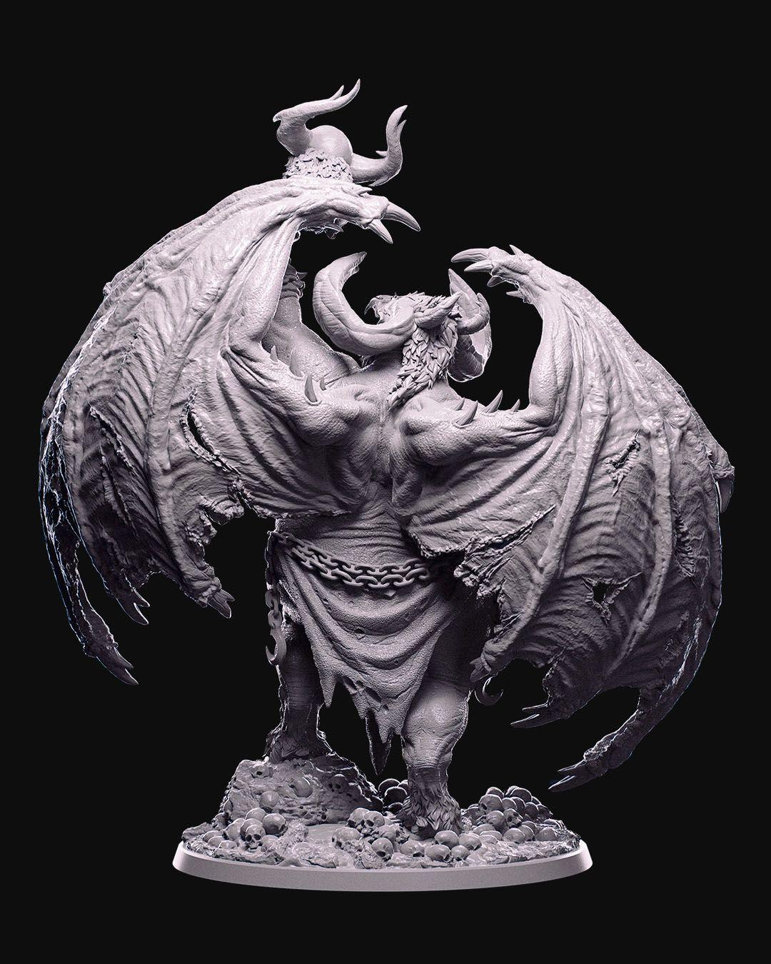 Orcus, The Lord of Bones – Resin Printed Large Demon Miniature for RPG & Display