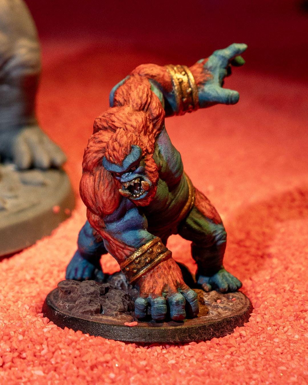 Demon Brute Miniature Unpainted | Large Fantasy Monster Figure for DnD or Wargaming | 3D Printed Resin & PLA Demon | Paintable Boss Model