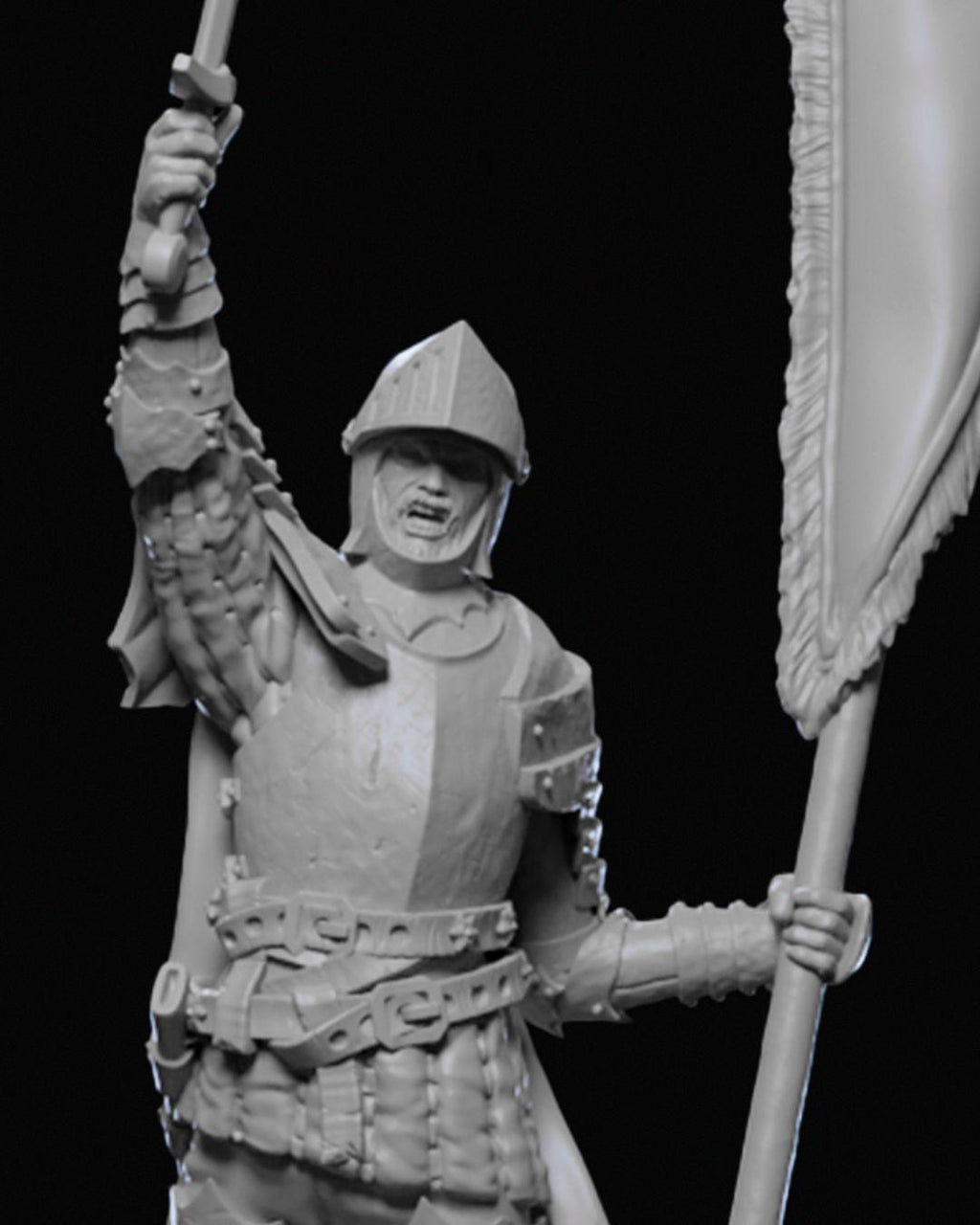 Ravenhold Infantry Miniature 03 Unpainted | 3D Printed Fantasy Guard or Soldier Figure statue | DnD NPC or Wargame Mini | Resin Miniature UK