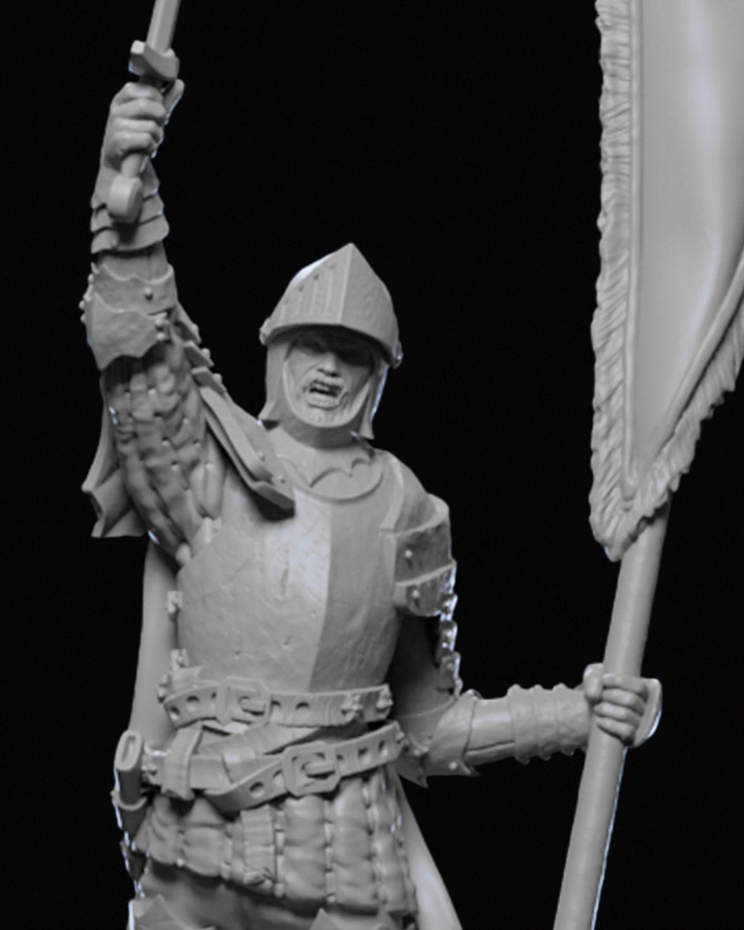 Ravenhold Infantry Miniature 03 Unpainted | 3D Printed Fantasy Guard or Soldier Figure | DnD NPC or Wargame Mini | Resin Miniature UK