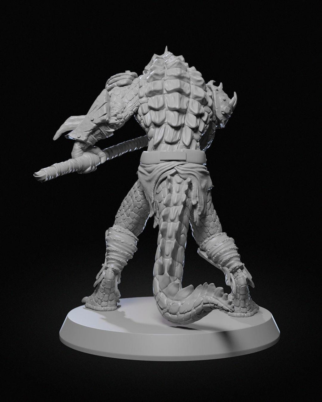 Arak Soldier Miniature Unpainted | 3D Printed Fantasy Reptile Warrior Model | statue  DnD Monster Figure | Paintable Resin & PLA Miniature UK