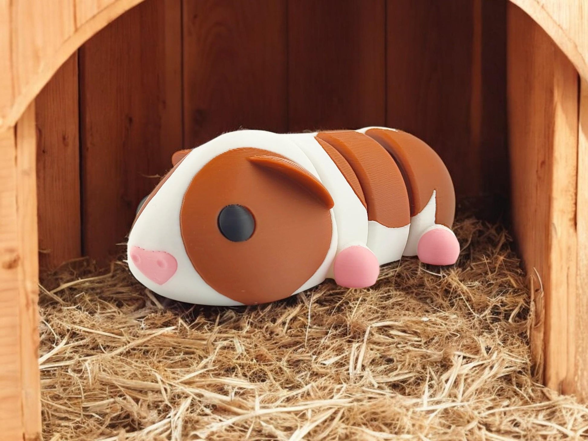 Adorable 3D Printed Guinea Pig Figurine 75mm Desk Buddy or Gift Decorative Mini Pet Cute Animal Shelf Display Printed in the UK