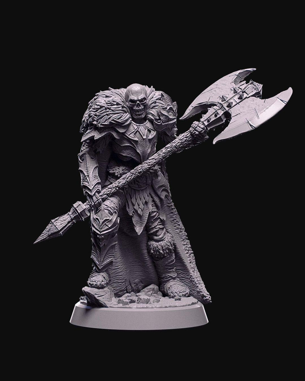 Skeleton Commander Miniature statue Unpainted | Undead Warrior Figure for DnD or Tabletop | 3D Printed Resin Skeleton Model