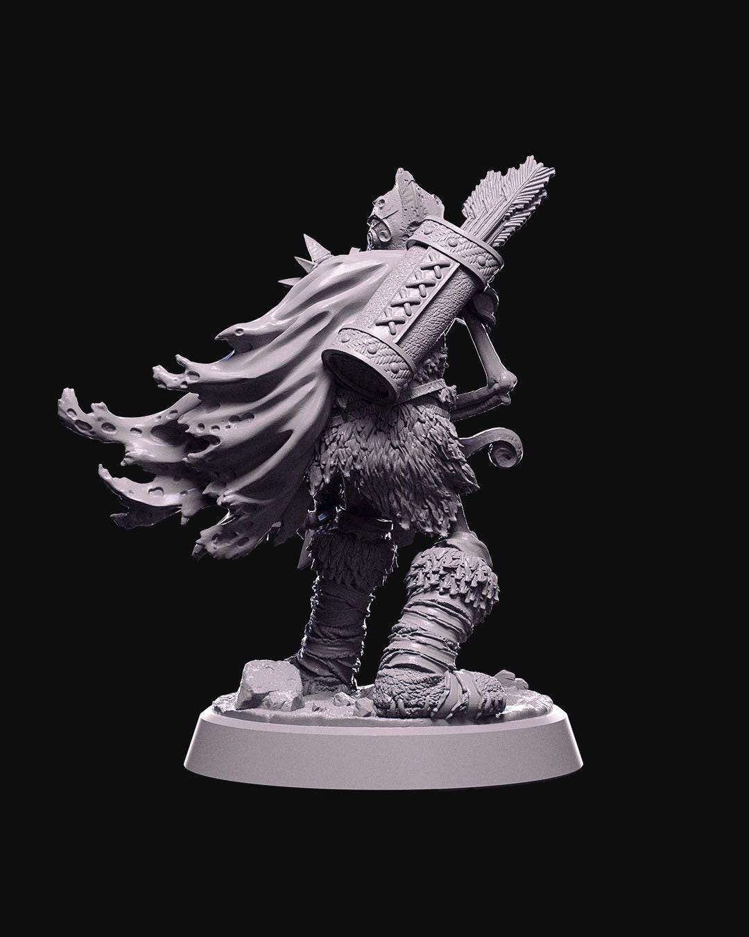 Skeleton Archer Miniature Unpainted | 3D Printed Undead Bowmen for DnD or Wargaming | Resin & PLA Paintable Skeleton Figure UK