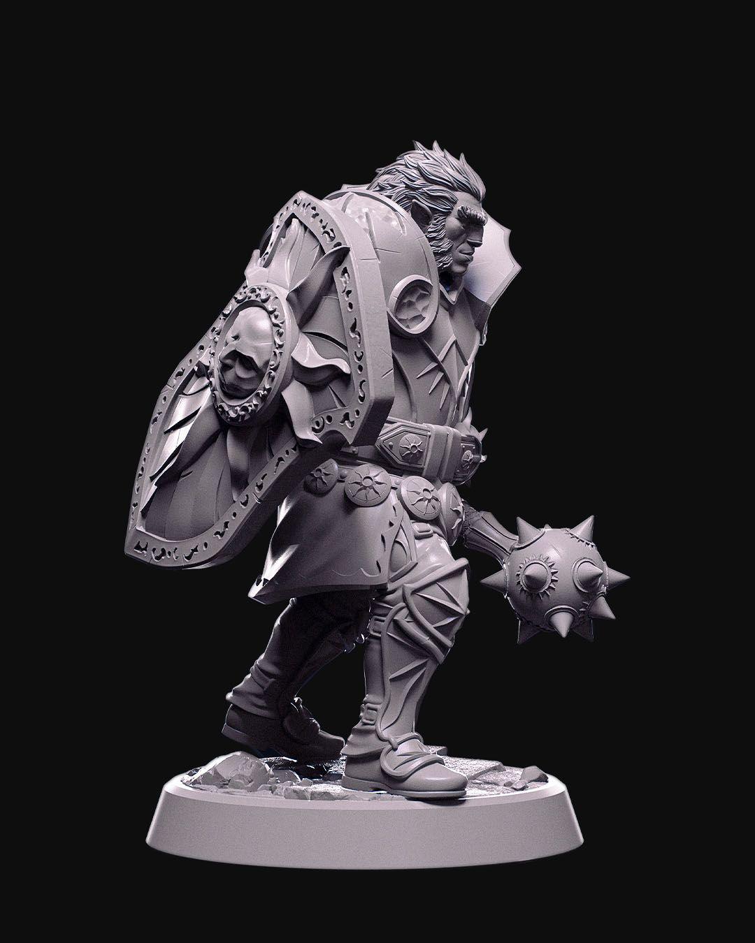 Oloven Sunpride Miniature Unpainted | 3D Printed Fantasy Paladin Model | DnD Hero or Villain Mini | Resin & PLA Paintable Figure UK