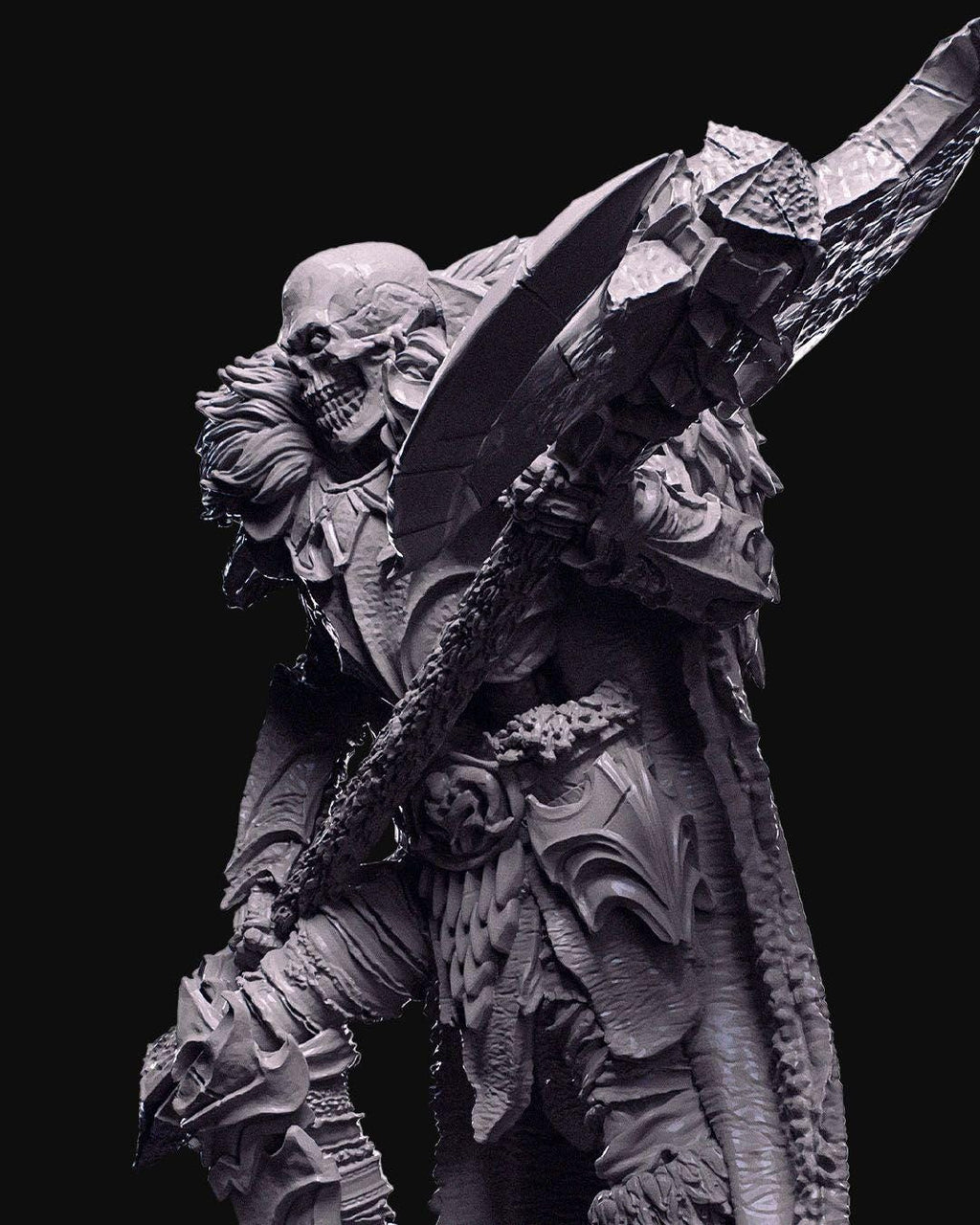 Skeleton Commander Miniature statue Unpainted | Undead Warrior Figure for DnD or Tabletop | 3D Printed Resin Skeleton Model