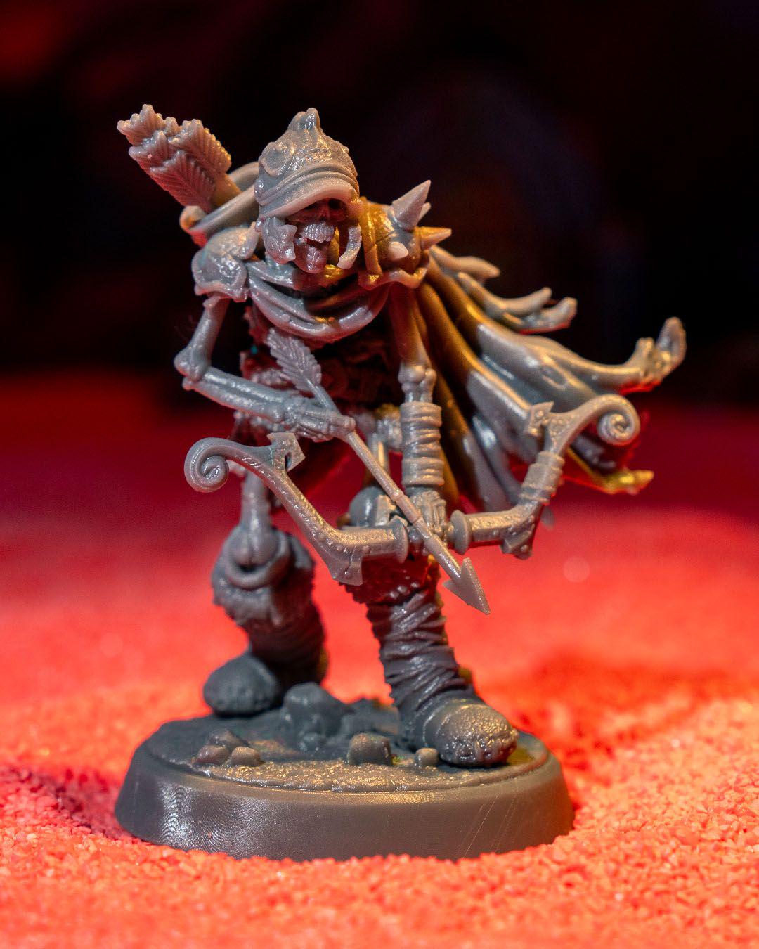 Skeleton Archer Miniature Unpainted | 3D Printed Undead Bowmen for DnD or Wargaming | Resin & PLA Paintable Skeleton Figure UK