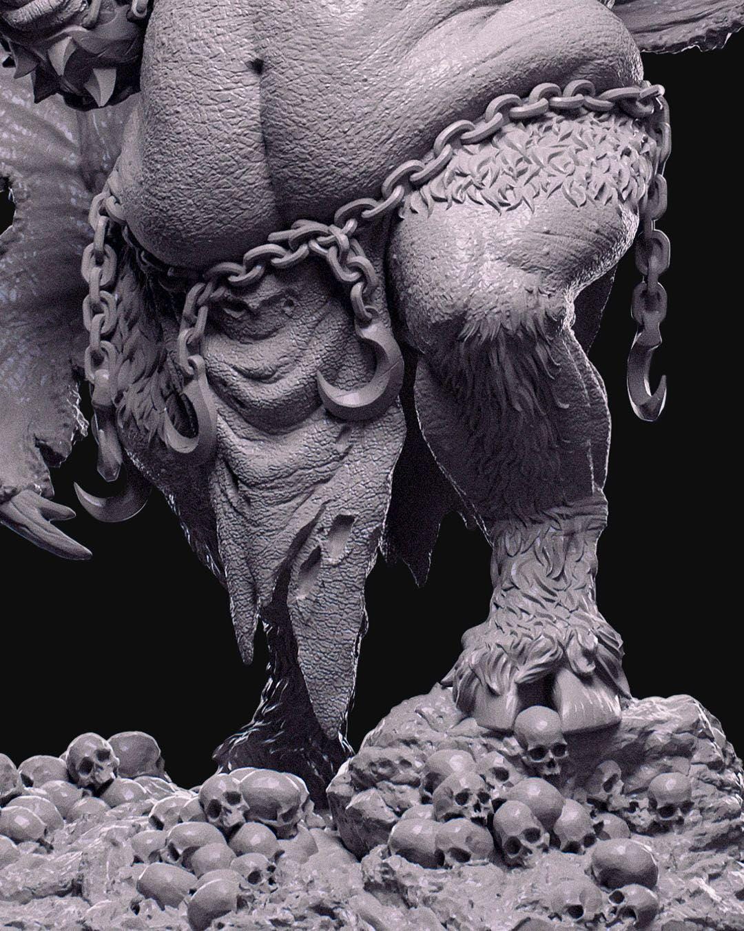 Orcus, The Lord of Bones – Resin Printed Large Demon Miniature for RPG & Display