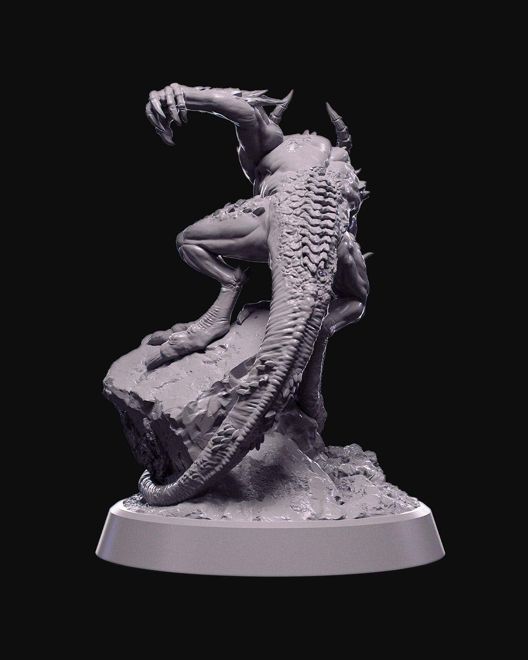 Demon Minion Miniature Unpainted | 3D Printed Fantasy Monster Figure | DnD Fiend Enemy | Resin & PLA Tabletop Miniature for Painting