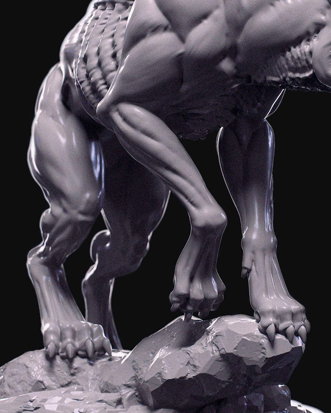 Hellhound Miniature Unpainted | 3D Printed Demon Dog Model for DnD or Tabletop | Paintable Fantasy Creature | Resin & PLA Miniature UK