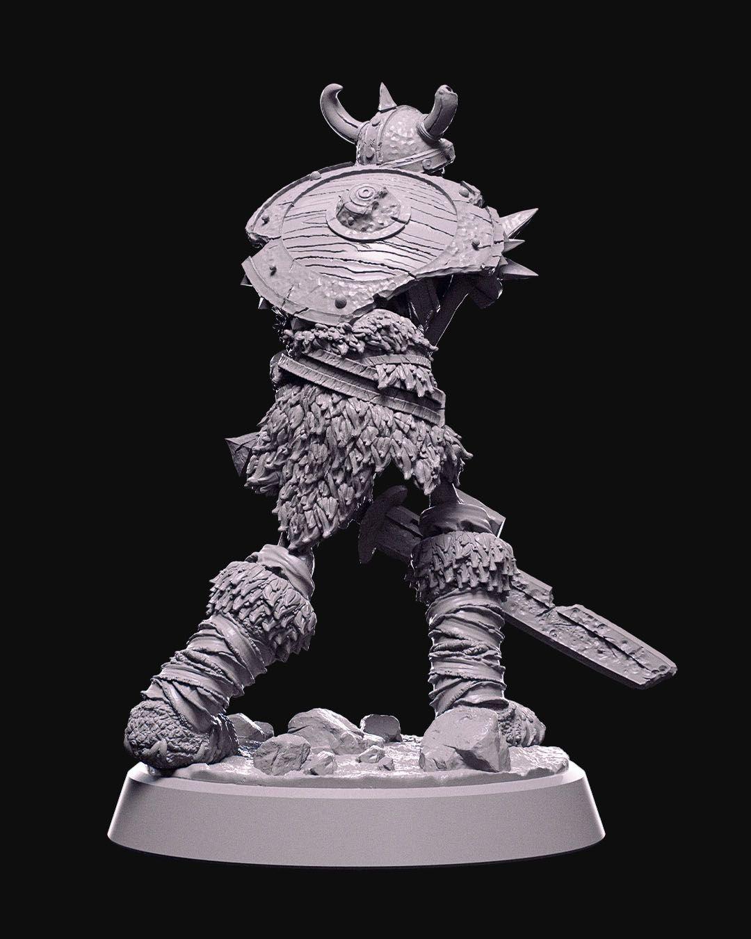Skeleton Warrior Miniature Unpainted | 3D Printed Undead Figure for DnD or Wargames | Resin & PLA Fantasy Skeleton Model UK