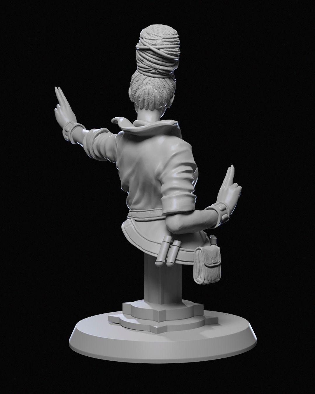 Maileen Trivana Miniature Unpainted | 3D Printed Fantasy Sorceress or Mage Model | DnD Female Spellcaster Figure | Resin Miniature UK