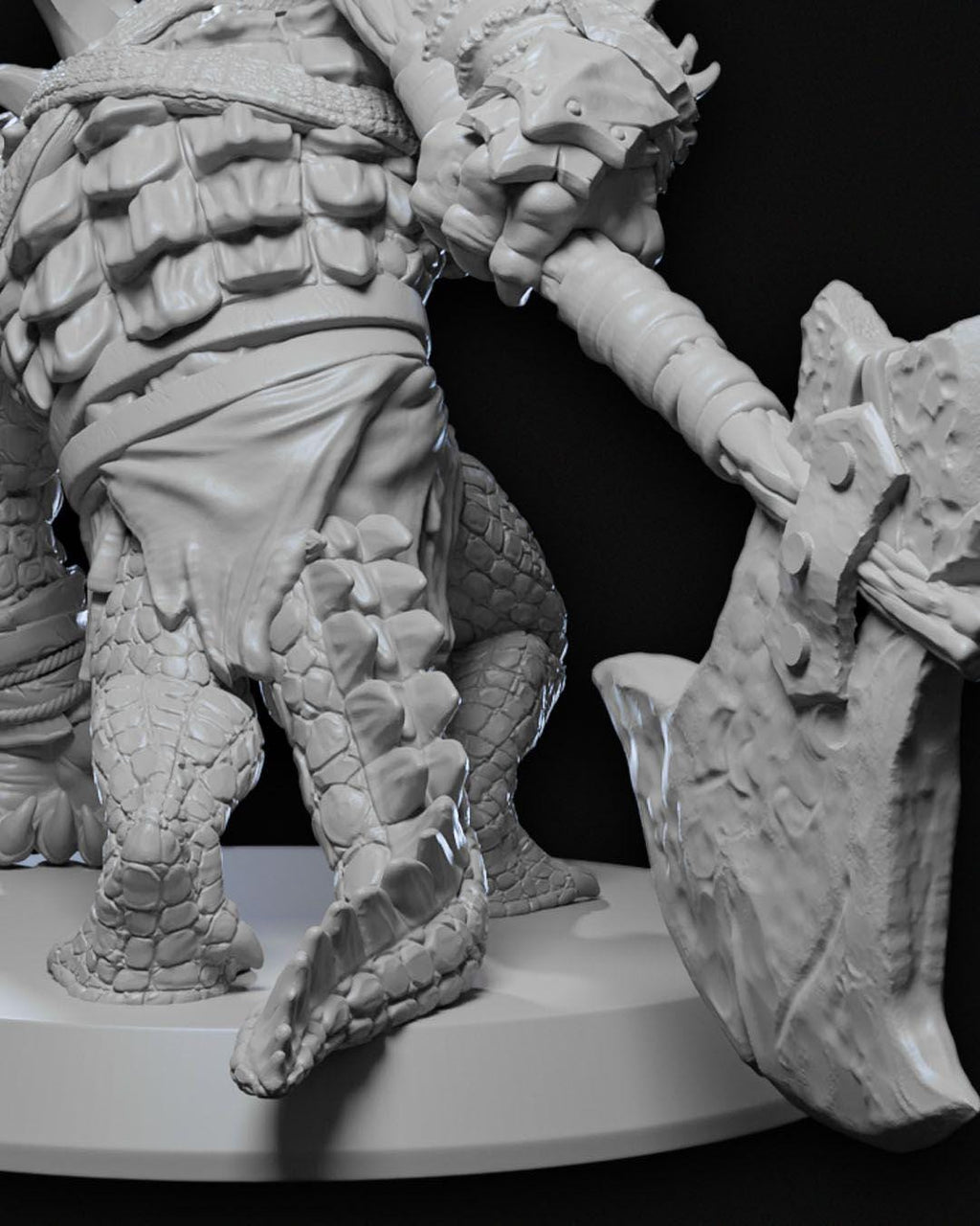 Arak Chief Miniature Unpainted | 3D Printed Reptilian Tribal Leader Model | DnD Lizardfolk Boss Figure | Resin & PLA Miniature UK