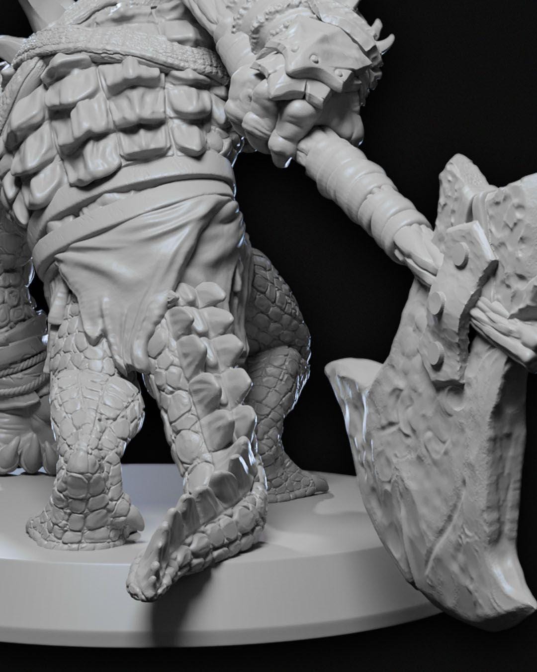 Arak Chief Miniature Unpainted | 3D Printed Reptilian Tribal Leader Model | DnD Lizardfolk Boss Figure | Resin & PLA Miniature UK