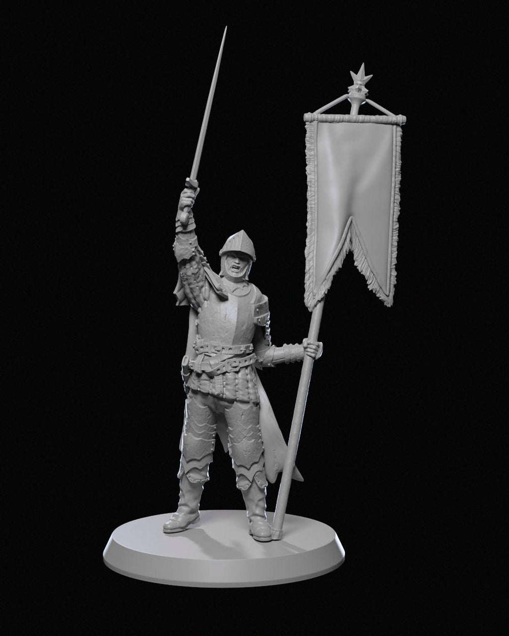 Ravenhold Infantry Miniature 03 Unpainted | 3D Printed Fantasy Guard or Soldier Figure statue | DnD NPC or Wargame Mini | Resin Miniature UK
