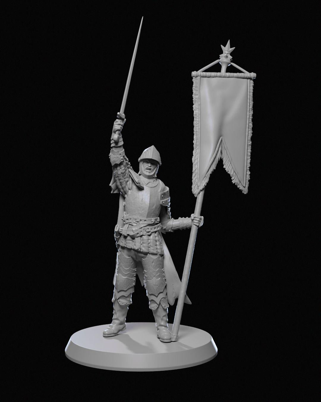 Ravenhold Infantry Miniature 03 Unpainted | 3D Printed Fantasy Guard or Soldier Figure | DnD NPC or Wargame Mini | Resin Miniature UK
