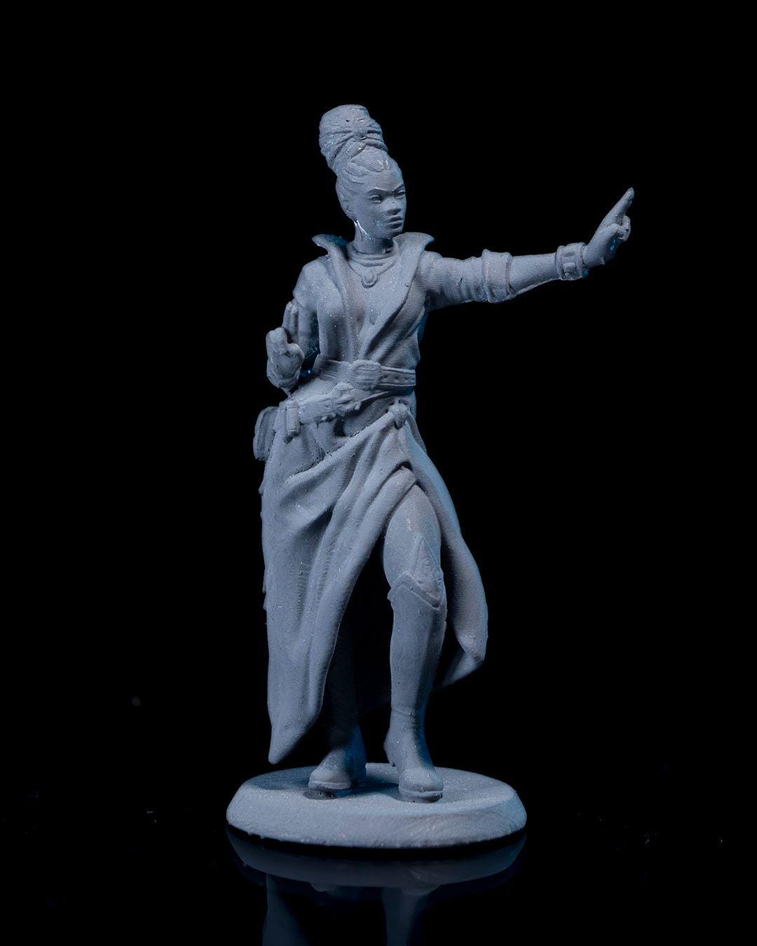 Maileen Trivana Miniature Unpainted | 3D Printed Fantasy Sorceress or Mage Model | DnD Female Spellcaster Figure | Resin Miniature UK