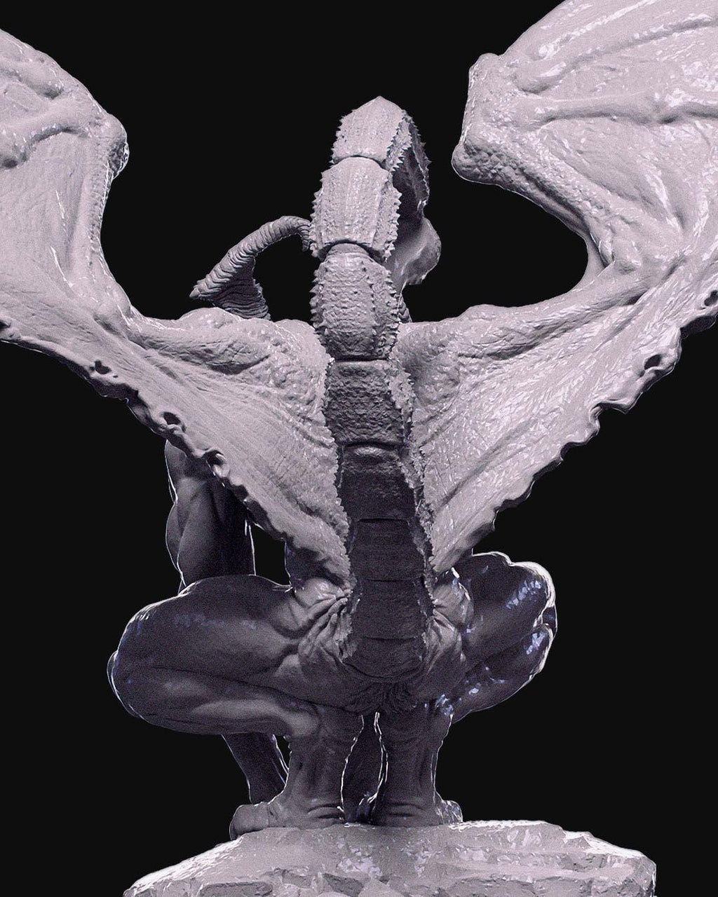 Winged Demon Miniature Unpainted | 3D Printed Fantasy Resin Model | DnD Demon Figure statue  | Gothic Horror Tabletop Miniature