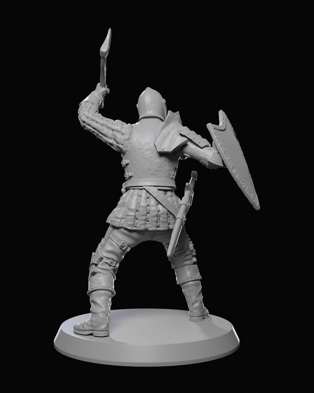 Ravenhold Guard Miniature 02 Unpainted | 3D Printed Fantasy City Guard Model statue | DnD Soldier or NPC Figure | Resin & PLA Miniature UK