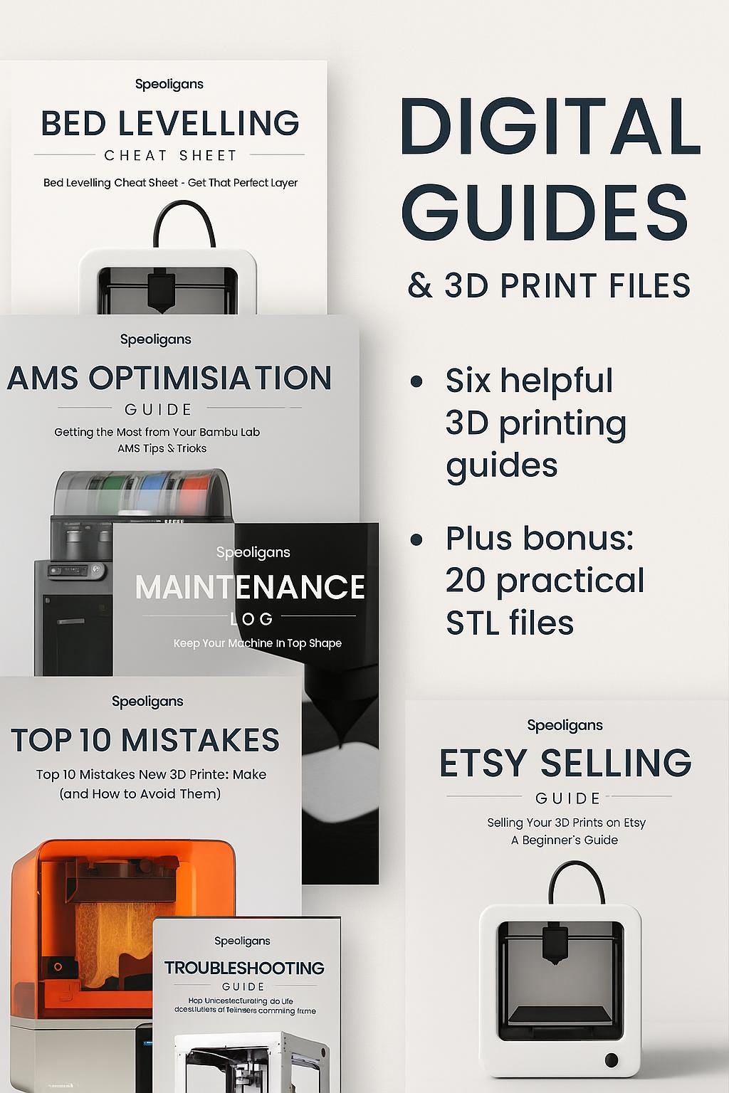3D Printing Starter Pack – 20 STL Tool & Organiser Files + 6 Guides | Commercial Print Licence Included
